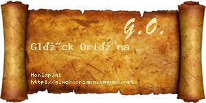 Glück Oriána névjegykártya